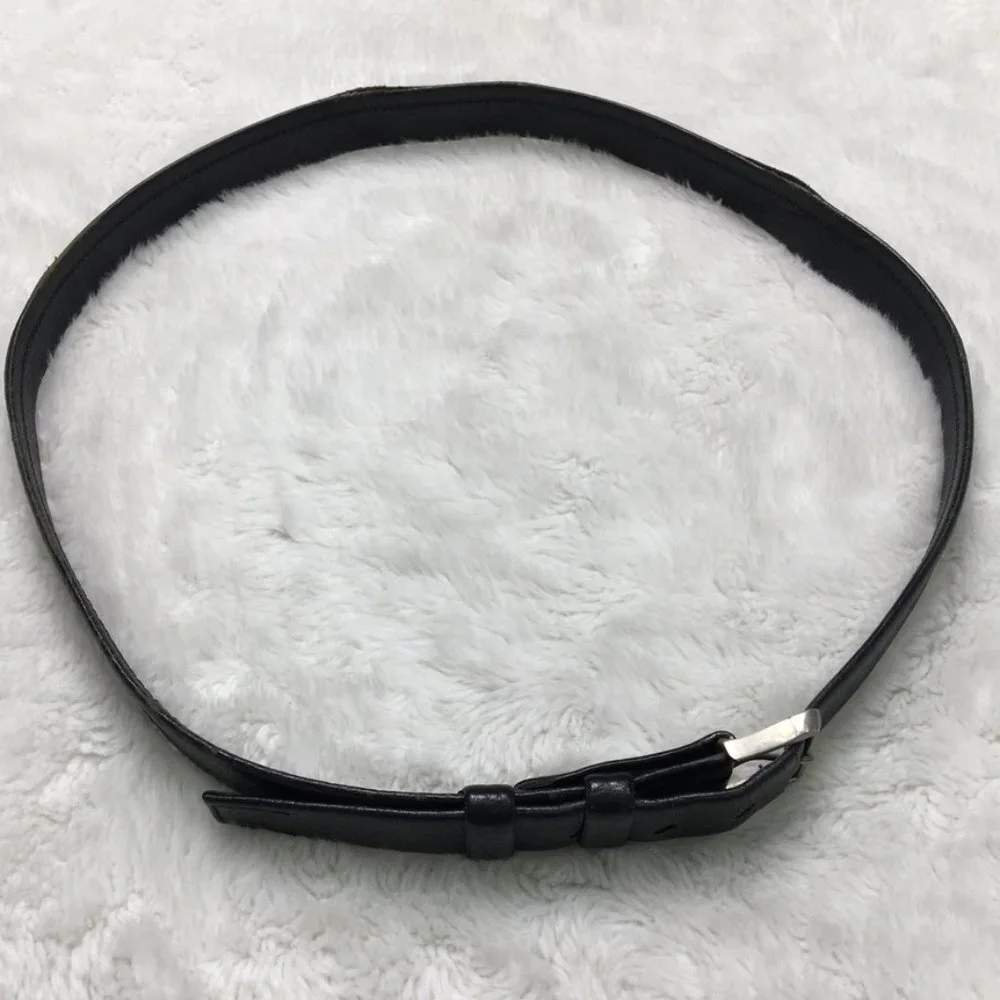 Dior Vintage Women’s Black Leather Belt Size 38